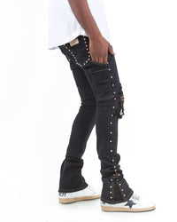THE SKINNY STACKED - BILLY THE KID ( STUDDED DENIM)