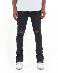 THE SKINNY STACKED - BILLY THE KID ( STUDDED DENIM)