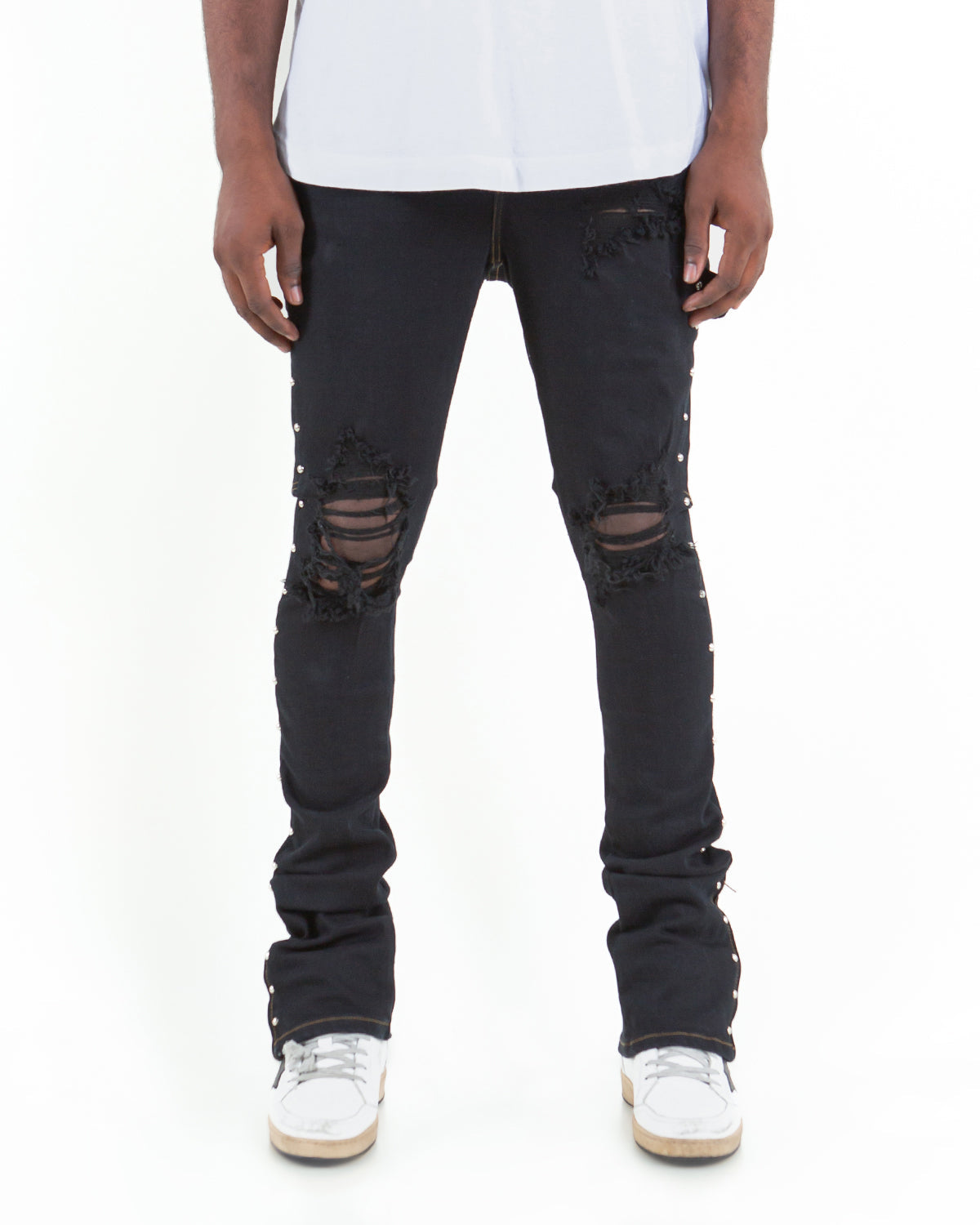 THE SKINNY STACKED - BILLY THE KID ( STUDDED DENIM)