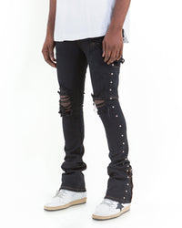 THE SKINNY STACKED - BILLY THE KID ( STUDDED DENIM)