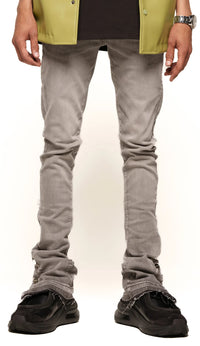 “EMOTIONALLY DRIVEN” FLARE STACK DENIM