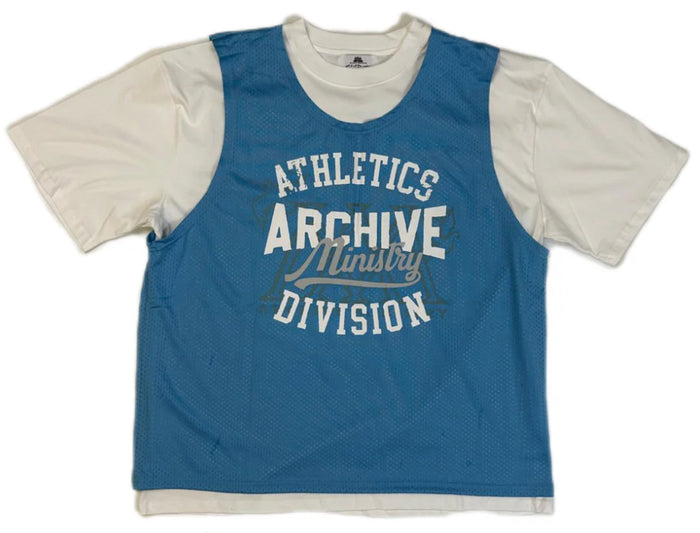 ARCHIVE MINISTRY iLL AND ALL JERSEY TEE - BABY BLUE