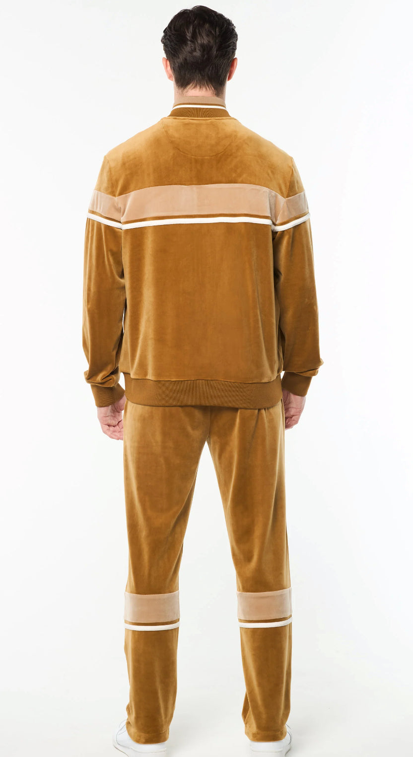 Segio Tacchini Damarindo Velour Track Set- Bronze Brown