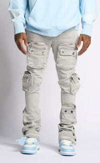 JOURNEY TO GREATNESS" STACKED CARGO DENIM