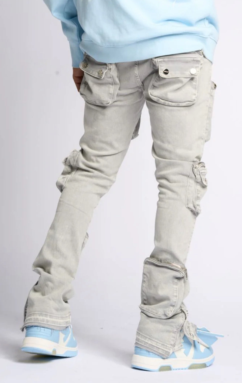 JOURNEY TO GREATNESS" STACKED CARGO DENIM