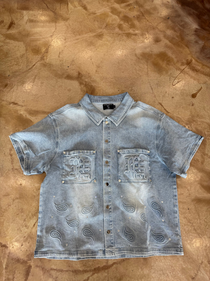 ‘Paisley’ Denim Blue Shirt
