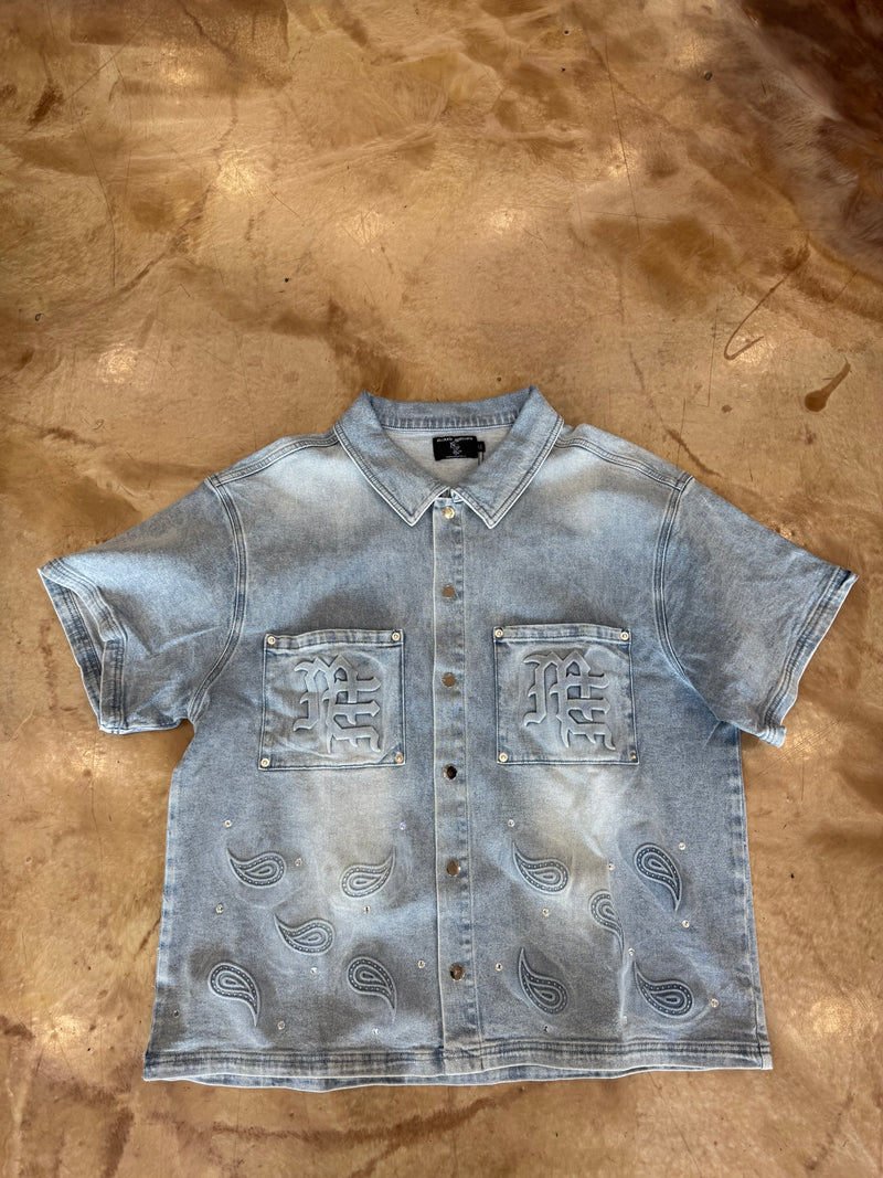 ‘Paisley’ Denim Blue Shirt