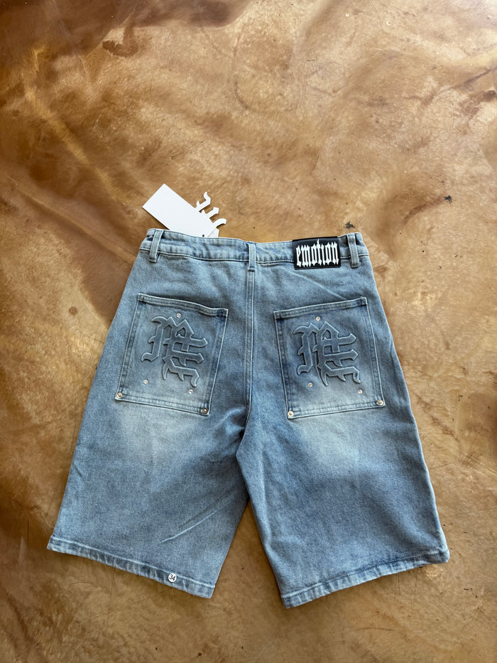‘Paisley’ Denim Blue Shorts