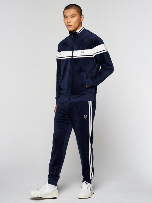 SERGIO TACCHINI DAMARINDO VELOUR TRACK SET MARITIME BLUE