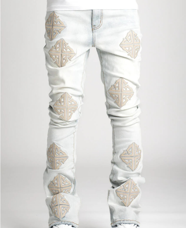 Guapi (Men's Powder Blue Icon Stacked jean)