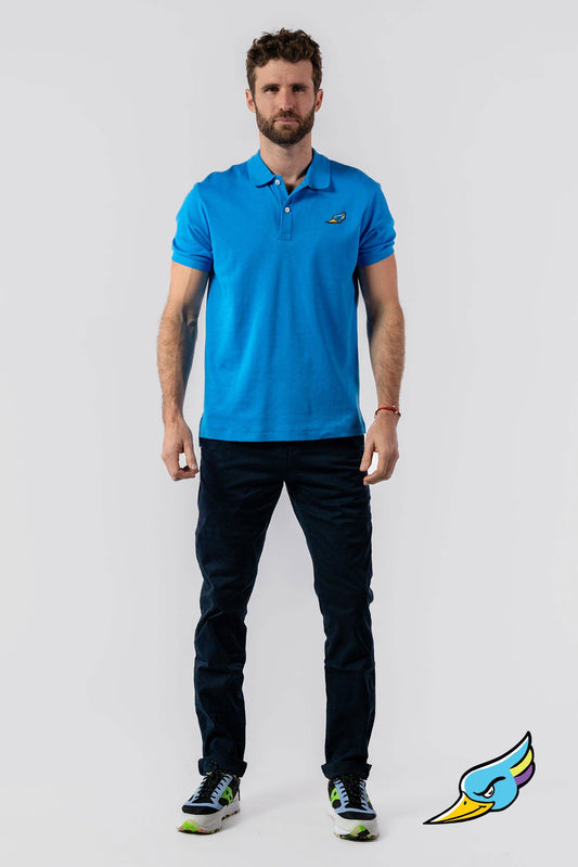 WOODPECKER MEN'S POLO SHIRT - BLUE