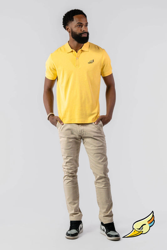 WOODPECKER MEN'S POLO SHIRT - YELLOW