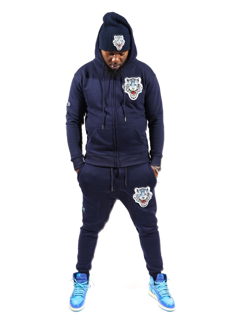 ICON ZIP UP HOODIE AND JOGGERS SET (NAVY)