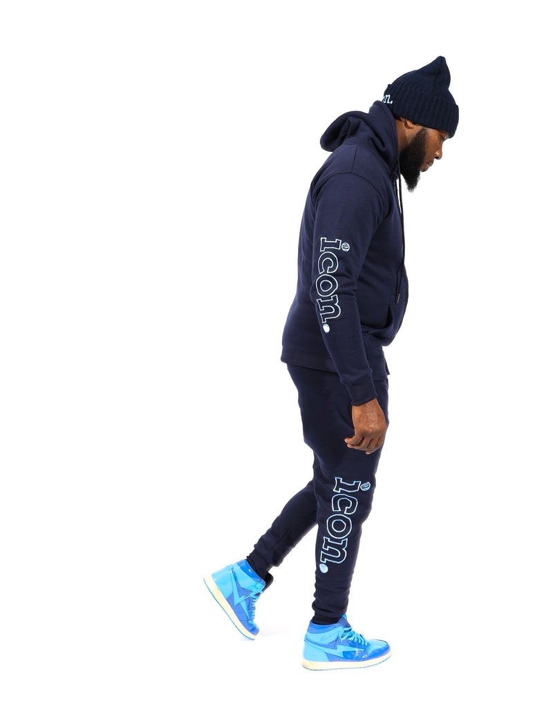 ICON ZIP UP HOODIE AND JOGGERS SET (NAVY)