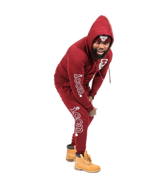 ICON ZIP UP HOODIE AND JOGGERS SET (MAROON)