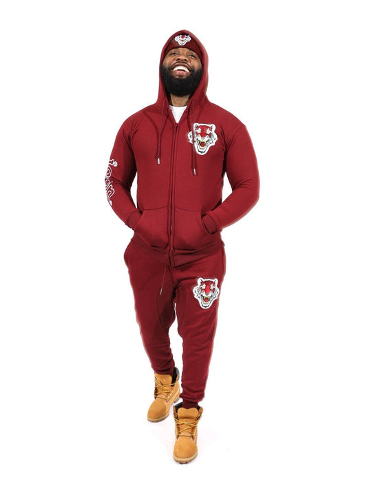 ICON ZIP UP HOODIE AND JOGGERS SET (MAROON)