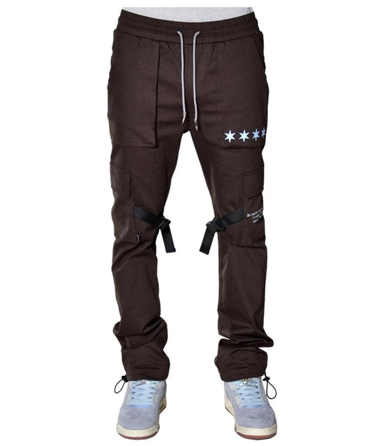 THC X THE SHOP 147 FOUR QUARTERS FLARED CARGO PANTS (CHOCOLATE)