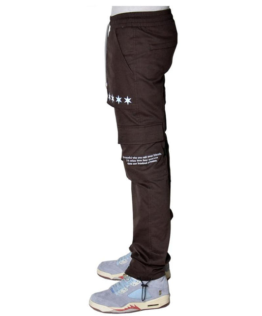 THC X THE SHOP 147 FOUR QUARTERS FLARED CARGO PANTS (CHOCOLATE)