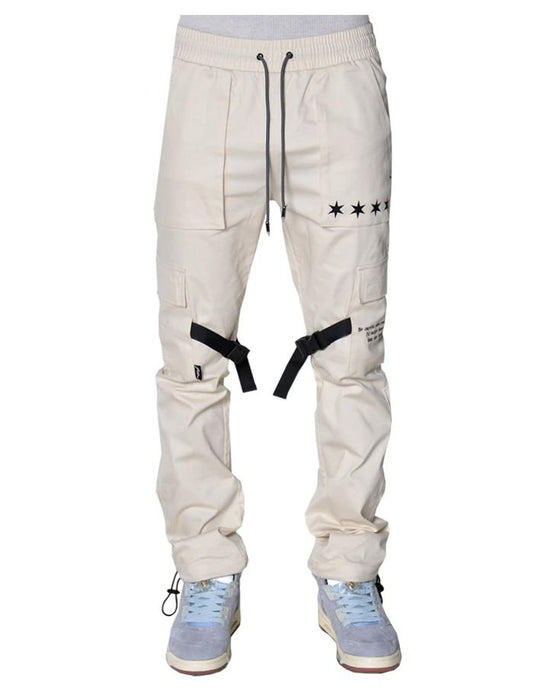 THC X THE SHOP 147 FOUR QUARTERS FLARED CARGO PANTS (LIGHT TAN)