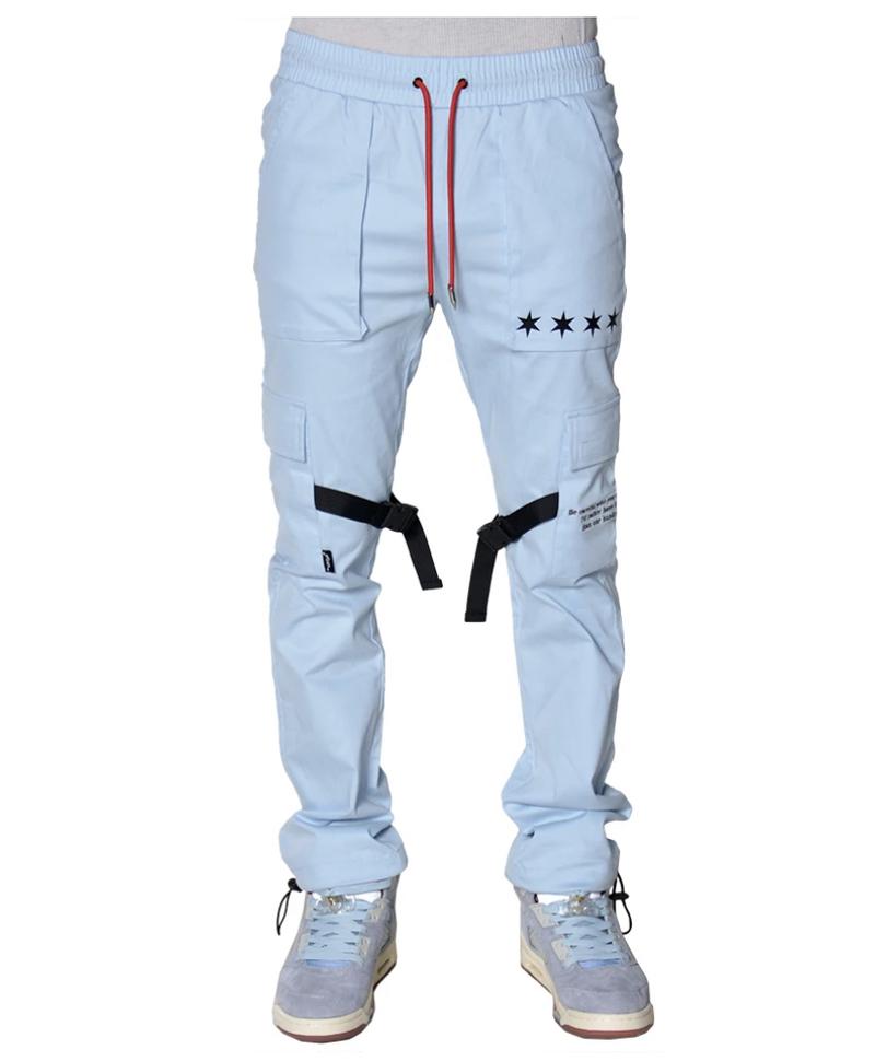 THC X THE SHOP 147 FOUR QUARTERS FLARED CARGO PANTS (CHI BLUE)