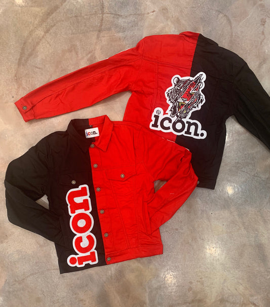 ICON SPIT DENIM JACKET RED